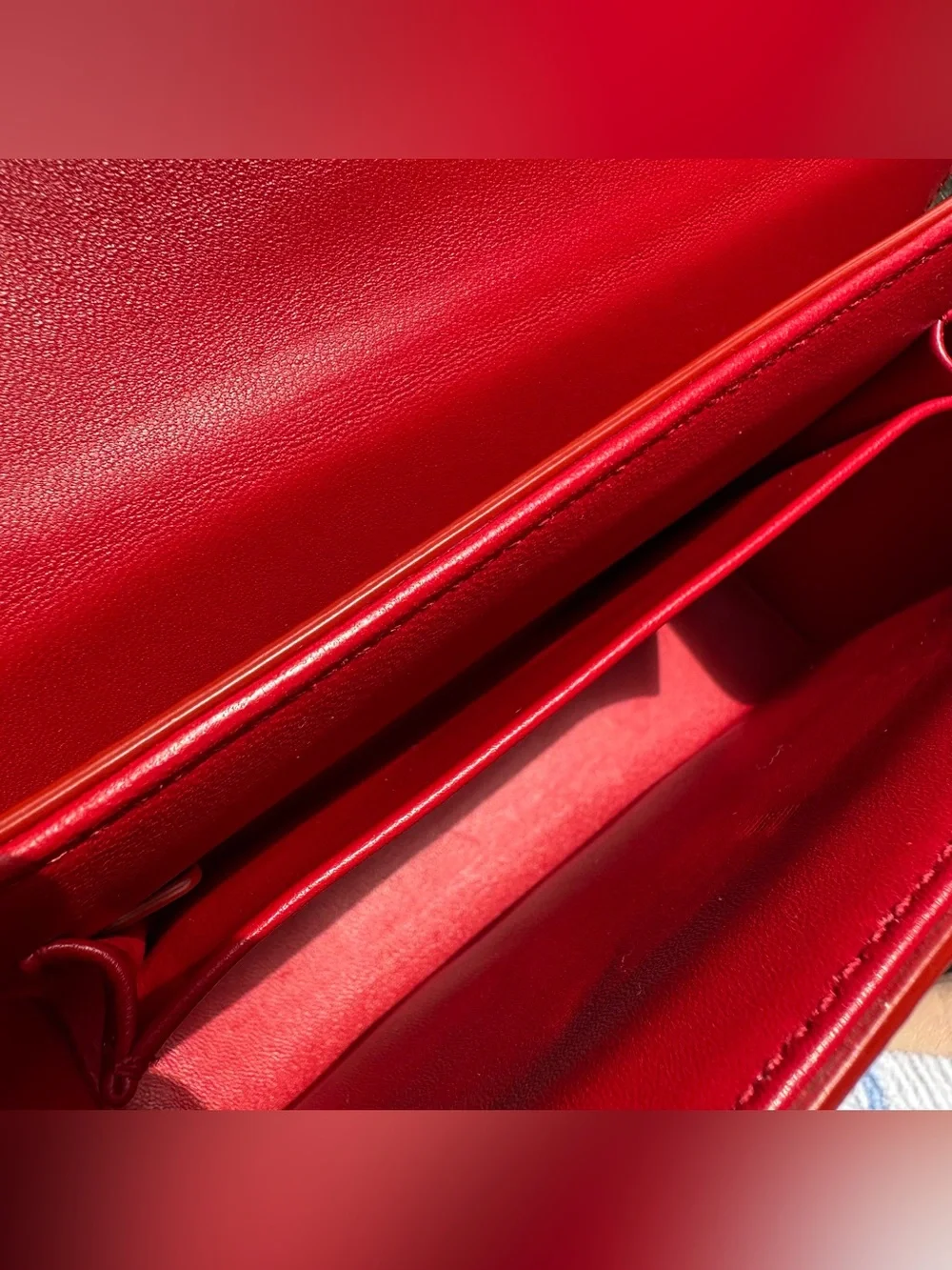 Christian Dior 30 Montaigne Box Shoulder Bag Red Leather - Picture 13 of 15